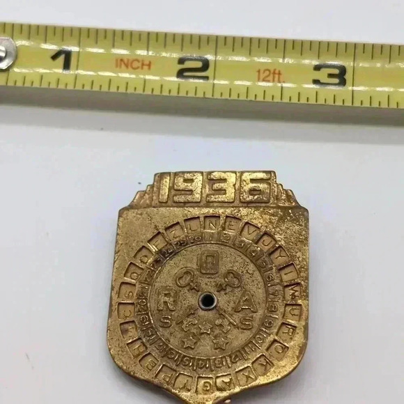 1936 Orphan Annie Secret Decoder Badge Pin Ovaltine Premium Radio - Picture 3 of 3